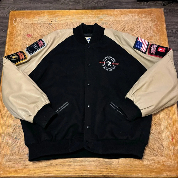 Maverick Awards 2XL Letterman Bomber Jacket "Trade Secret" Automotive Patches